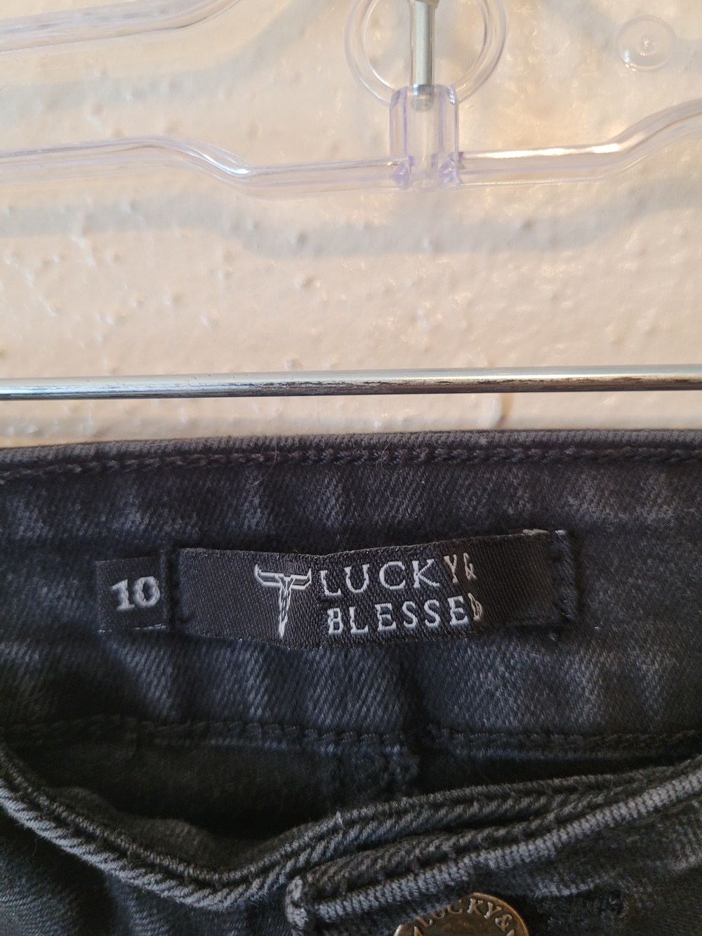 Lucky & Blessed Extreme Flare Bell Bottom Jeans Black Raw Hem Size 10 - Picture 2 of 9